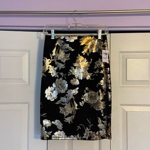 Black and metallic Midi skirt